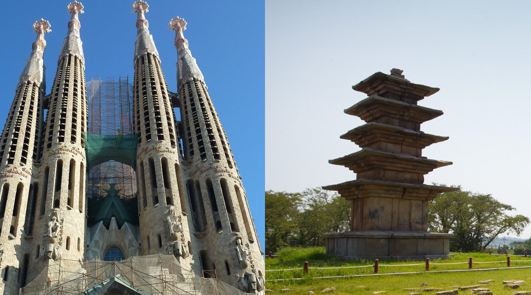 Patrimonio de la Humanidad con gran valor histórico/cultural: La arquitectura de Antoni Gaudi y el sitio histórico de Baekje